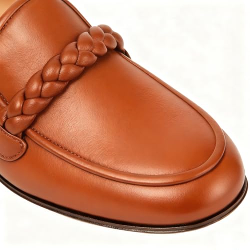 Image of MOOMMO Women Comfortable Suede Loafer Flats Round Closed Toe Slip On Penny Loafers Knitted Strap Oxford Loafer Shoes for Office Ladies Work Daily Casual Club Driver Flats Spring Elegant 4-11 M US