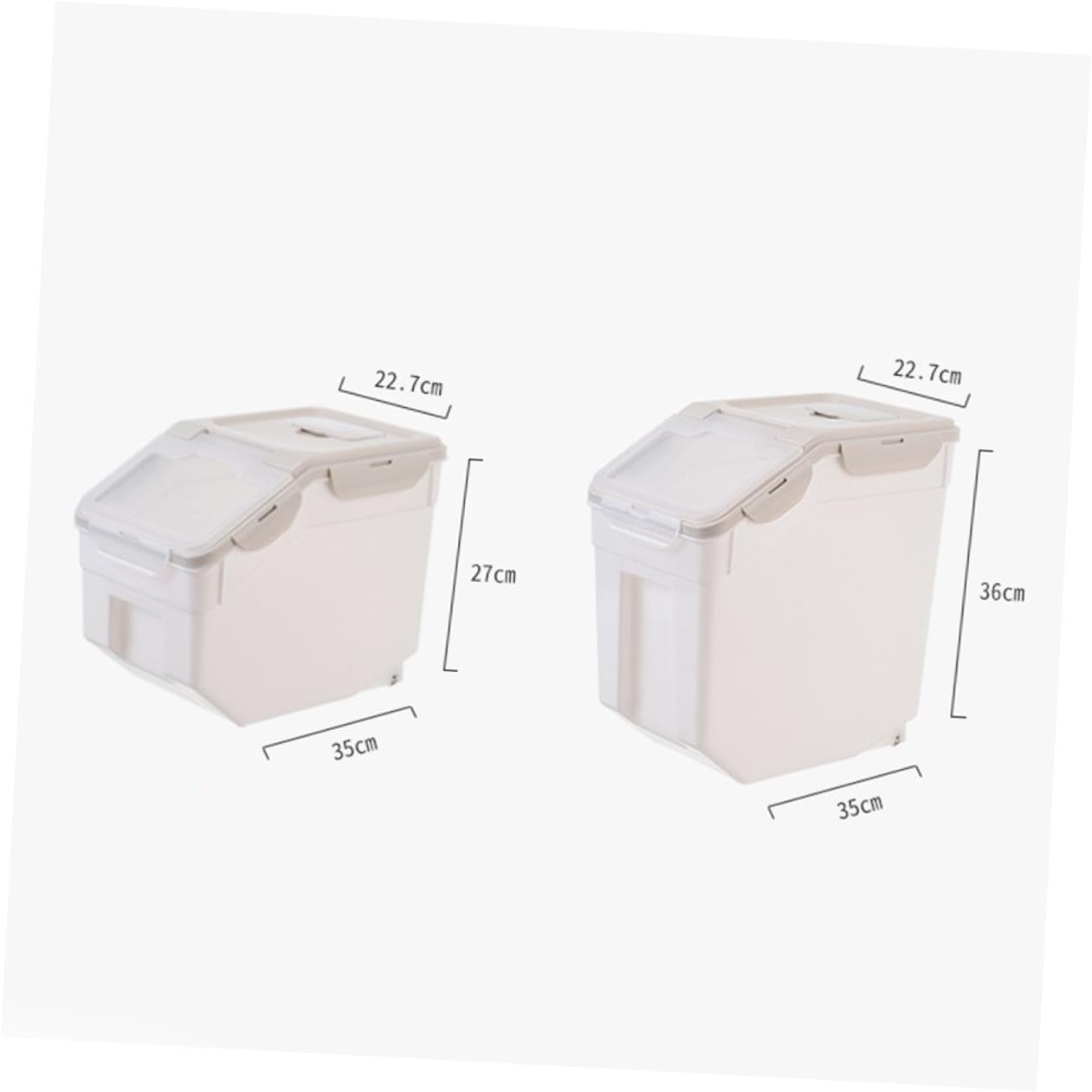 LALAFINA Contenitore per Crocchette per Cani Design Ermetico e Sicuro, Materiale Pp Beige, Forma a Barile, e Grande, Raffinato e Pratico per Conservazione Alimenti Pet