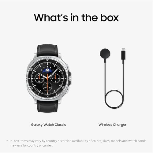 Image of Samsung Galaxy Watch8 Classic (46mm LTE, Black) with 3nm Processor | Dual GPS | Sapphire Glass & Stainless Steel | 5ATM & IP68 | BP, ECG, IHRN & Vascular Load Monitoring | Anti-oxidant Index