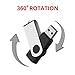 MOSDART No Logo USB2.0 2GB Flash Drive, Swivel Design with LED Indicator, Keychain Loop, FAT32 Memory Stick for Data Storage, Black(Pack of 10)