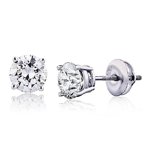 0.20-2.00 cttw Certified NATURAL Diamond Stud Earrings for Women 14 Karat Gold Earrings 4 Prong Setting with Screw Back Studs Fine Jewelry2