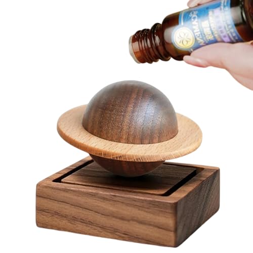Ouliget Wood Essential Oil Diffuser Planet Walnut Aroma Therapy Passive Diffuser for Desk Table Home Office Car Wardrobe Yoga Hall and SPA Thoughtful Gifts for Yoga Meditation