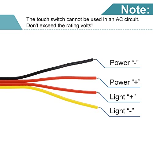 Meccanixity Dc 12V Touch Dimmer Switch With White Indicator Light 16Mm Diameter Snap-In Mount Silver Tone For Led Lights Strip Lights #TOP4