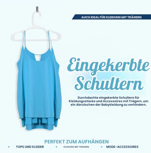 Utopia Home Packung mit 60 Kinderkleiderbügeln - 11,5“ Baby- und Kinderkleiderbügel aus Kunststoff für den Kleiderschrank… – Ansicht 6