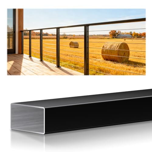 Main courante alu noir 1,8 m anti-rouille pour rampe escalier