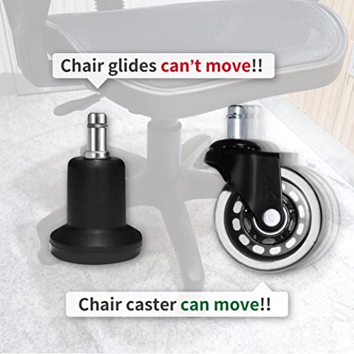 Axl Chair Glides To Replace Casters, Office Chairs Stationery Office Replacement Chair Without Wheels And High Bell Glides - Set Of 5 Pack (High) #TOP2