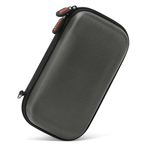 GLCON Dustproof Carrying Case Electronic Accessories Cable Organizer - Portable Small Travel Charger Case Power Bank Phone Pouch - Double Zippers Wallet - Hard EVA Storage Bag Carry Case - Silver Grey Cover