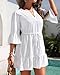 Pinup Fashion Bathing Suit Cover Up White Coverup Swimsuits Women 2025 Beach Bell Sleeve Drawstring Cover-Up Dress XXL
