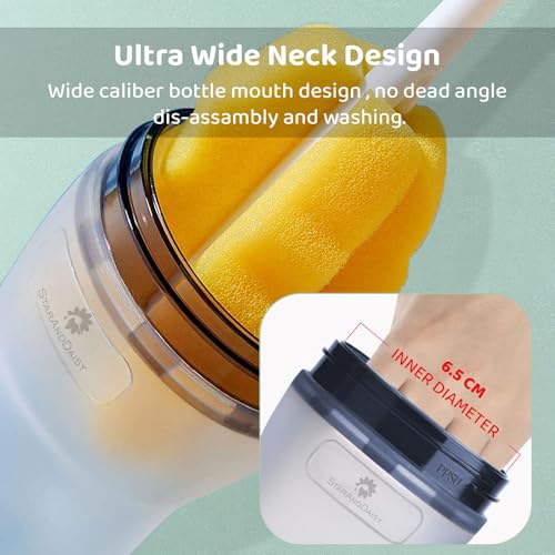 Image of StarAndDaisy Bottle with Anti-Colic Wide Neck Natura Flow and Sipper, Bottle for 6-12 Month Baby- 240ml