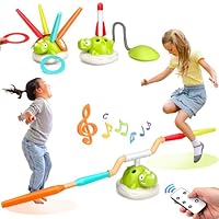 3 in 1 Outdoor Spielzeug für Kinder,Ringwurfspiel /Seilspringmaschine Kinder/Schaumraketen Launcher,Sport & Outdoor-Spielzeug mit Musik, 4 Geschwindigkeiten,Garten Spielzeug für 3 4 5 6 7 8 9 Jahre