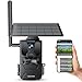 WOLFANG Wildkamera, 2.5K 4G LTE Live Solar Übertragung Wildkamera mit Handyübertragung App, Echtzeitalarm, Super-Infrarot-Nachtsicht Kamera mit 7800mAh Akku, 32GB SD Karte, 2-Wege-Audio IP66, Schwarz
