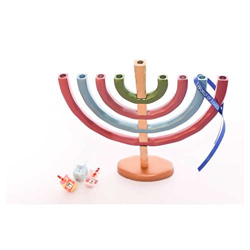 Yair Emanuel Anodized Aluminum Hanukkah Menorah with Bright Colors - Thumbnail 2