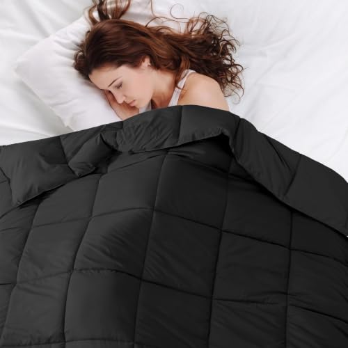 Image of Modern Threads Comforter Duvet Insert, Reversible Quilted Down Alternative Comforter with Corner Tabs, All Season Bedding, Queen, Black