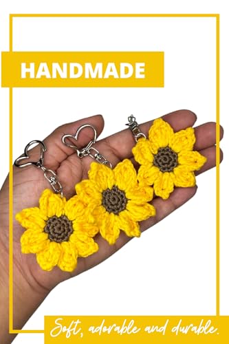 Handmade Crocheted Flower Keychain Keyring for Girls2