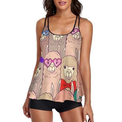 Tankini alpaga femme avec shorty et robe de plage intégrée