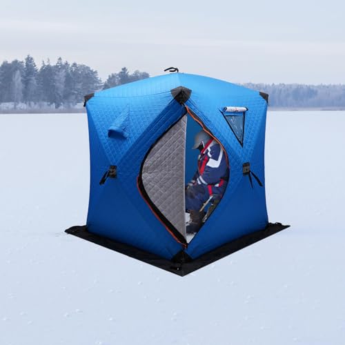 Carpa para pesca en hielo 1-2 personas, azul miniatura 5