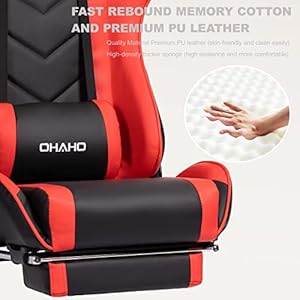Ohahogamingchairracingstyleofficechairadjustablemassagelumbarcushionswivelrockerreclinerhighbackergonomiccomputerdeskchairwithretractablearmsandfootrestblackred Urban Country Home Decor Ohaho gaming chair racing style office chair adjustable massage lumbar cushion swivel rocker recliner high back ergonomic computer desk chair with retractable arms and footrest blackred urban country home decor