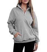 BLENCOT Women Half Zip Oversized Sweatshirt Lightweight Long Sleeve Trendy Fleece Pullover Workou...