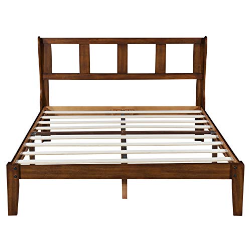 Sleeplace Deluxe Wood Platform Headboard, Queen Bed Frame, Natural #TOP1