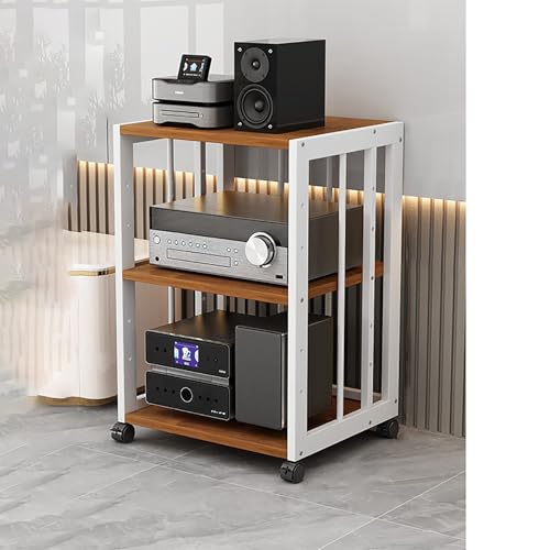 Support audio au sol avec roues universelles et étagères réglables en hauteur