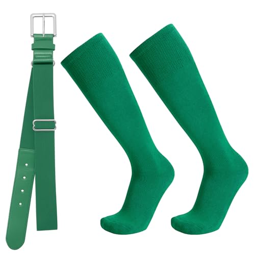 Image of Baseball Socks and Belt Combo for Youth Adult - Softball Socks and Belt for Boys and Girls