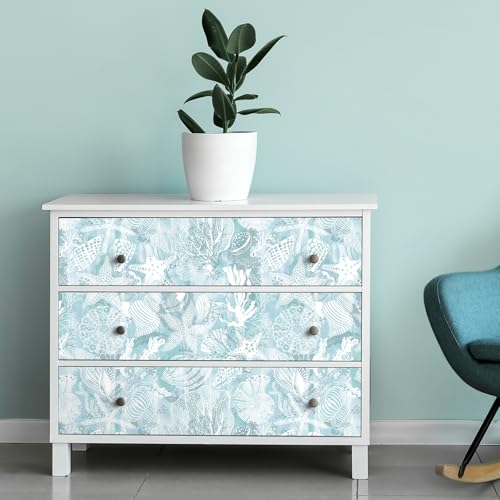 Papier peint bleu côtier repositionnable pour masquer les imperfections du mur - 4