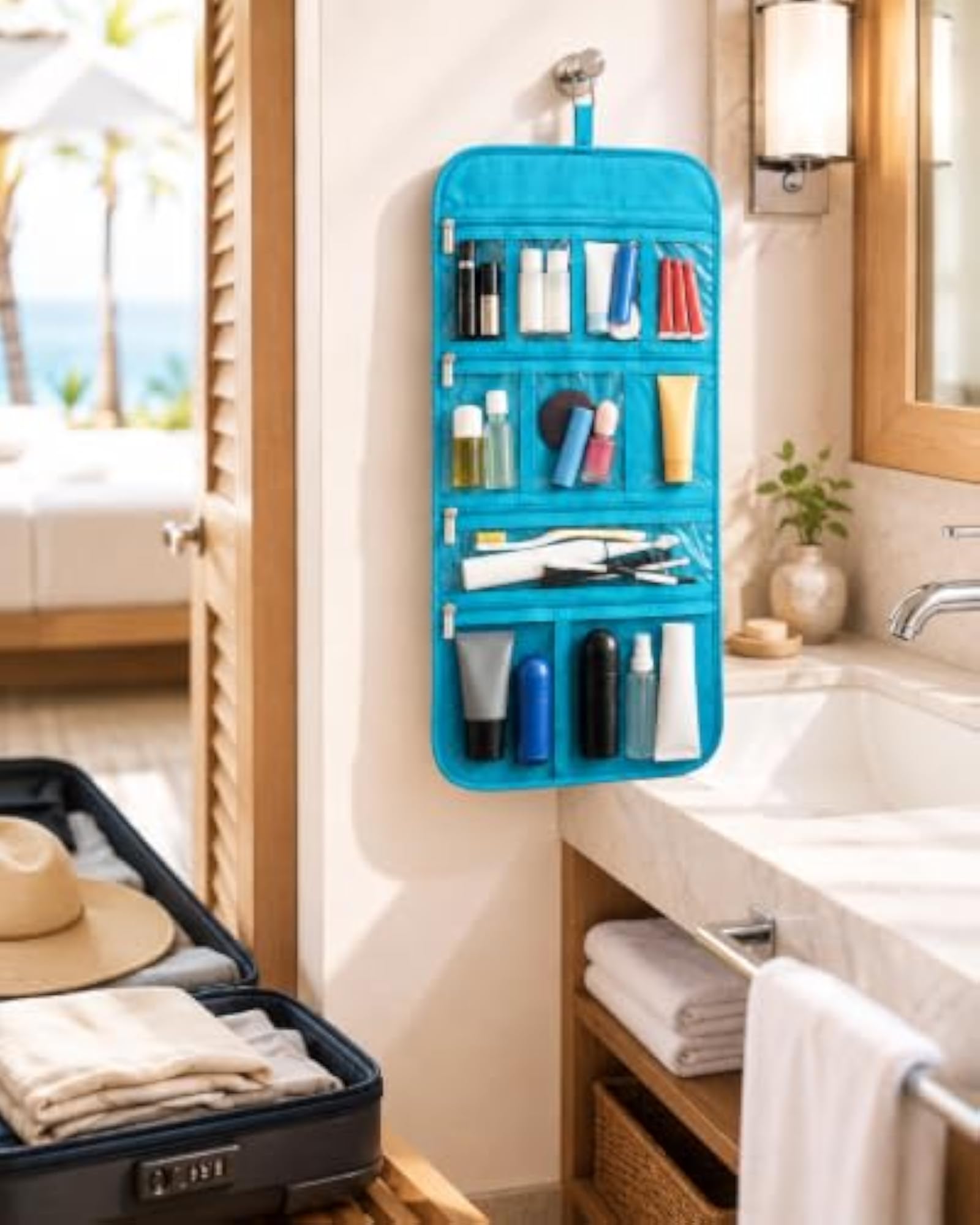 Top Premium Hanging Cosmetic Bag with Adjustable Pockets