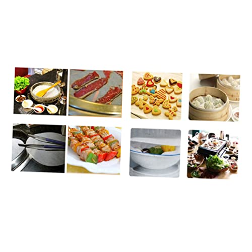 SOLUSTRE 50 Pack Non-stick Bbq Baking Paper Liners 20cm Diameter Barbecue Supplies Easy to Use for Home Restaurant