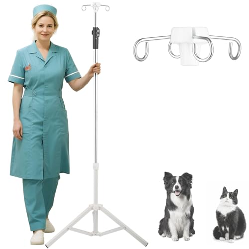 Crilealym IV Poles,45 to 83In IV Stand Floor with 4 IV Bag Holder Stand Portable Telescopic...