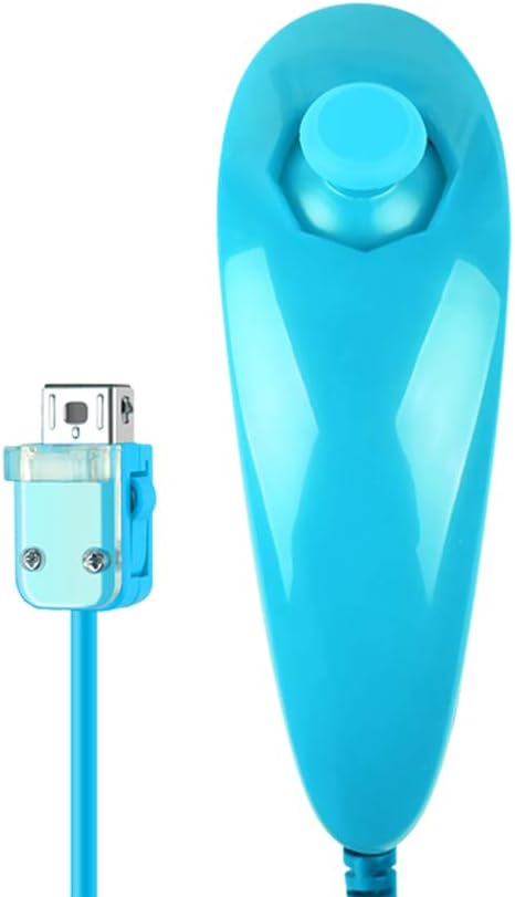 1 Pack Gesture Controller and Nunchuck Joystick with Silicone Case for Wii Wii U Gamepad Console (Blue)