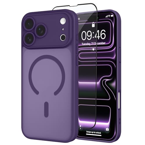 tharlet Magnetic for iPhone 17 Pro Max Case Purple Silicone Clear Matte