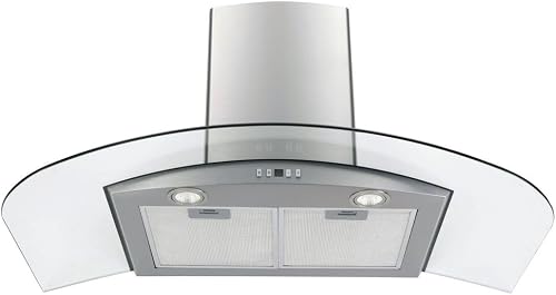 Stainless Steel Glass Cooker Hood, 90 cm Size, Silver