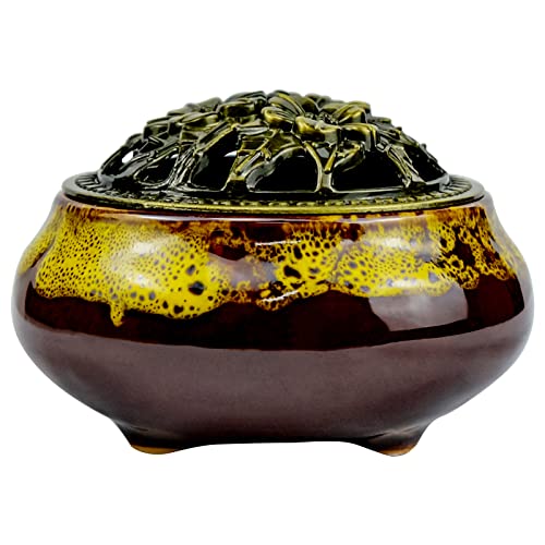 JLNGTHONG Recipiente de Incienso de Cerámica ,Soporte de Incienso de Calabaza Quemador De Incienso Quemador de Incienso de Cerámic para Hogar, Oficina, Bebé, Dormitorio Cover