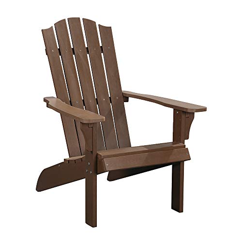 Polyteak Adirondack Chair, All Weather Outdoor Patio Furniture For Porches, Decks, And Pool Side, Element Collection, Brown #TOP8