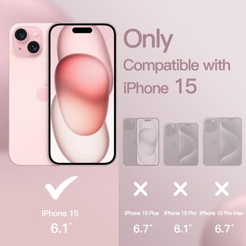 JETech Silicone Case for iPhone 15 6.1-Inch, Silky-Soft Touch Full-Body Protective Phone Case, Shockproof Cover (Light Pink) by JETech - Image 2