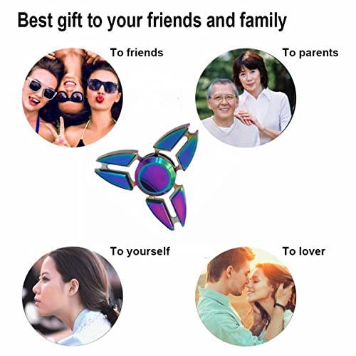 Metal Rainbow Fidget Spinner Toys,Hand Spinners Toy Can Spin 1-3 Min Stress Reducer High Speed Bearing For Adult Children,Office Desk Gadget,Outdoor #TOP4