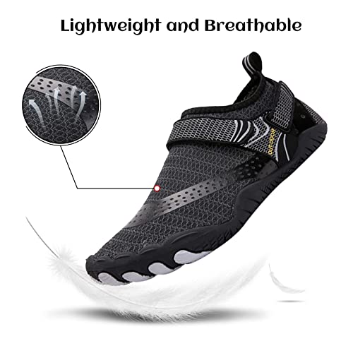 deenor Adjustable Water Shoes for Men Quick Dry Wide Toe Aqua Shoes for Swim Beach Surf2