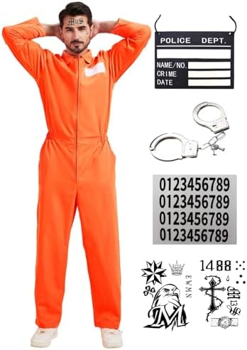 Spooktacular Creations Gevangene jumpsuit oranje gevangenis ontsnapte Spooktacular Creations Gevangene jumpsuit oranje gevangenis ontsnapte