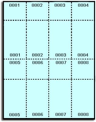 400 Label Outfitters® Blue Numbered Printable Raffle Tickets for Inkjet and Laser, Numbered Stub