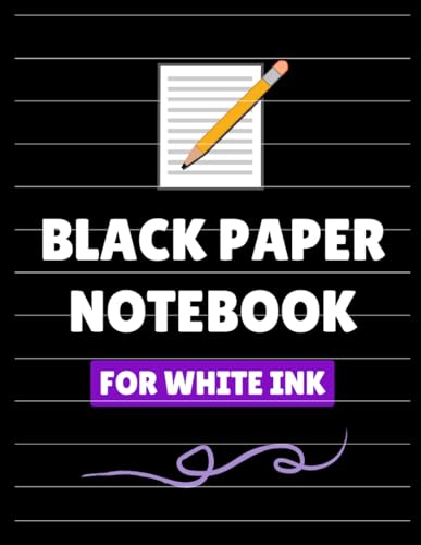 Black Paper Notebook For White INK , 120 Pages , 8.5 Inches x 11 Inches , Black Paper Sketchbook, Great Drawing Pad for Gel Pens, White Pencils, Ooly Paints