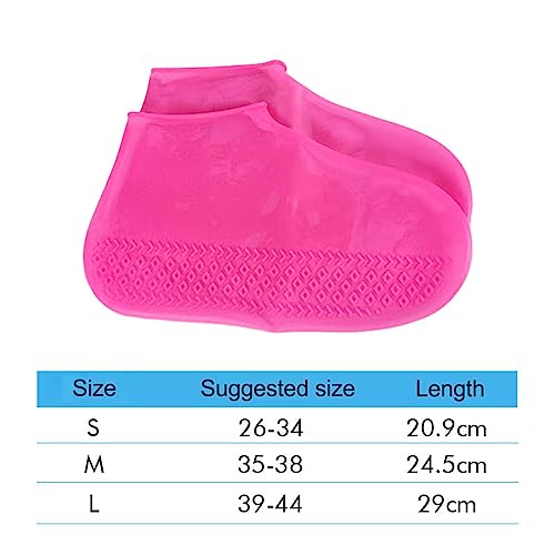 Cubiertas de silicona para zapatos en clima húmedo, sobrefundas reutilizables para adultos y niños, color rojo talla S miniatura 5