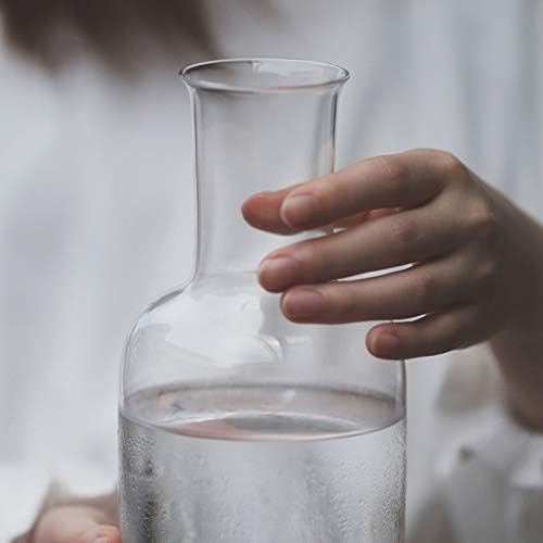 Miniatura 3 de Sizikato Jarra de agua de noche de cristal transparente de 25 onzas con vaso de cristal.