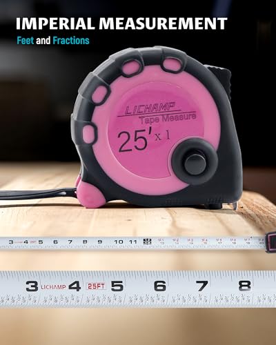 Set 4 cintas métricas mixtas Lichamp color rosa miniatura 7