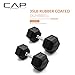 CAP Barbell 35 LB Rubber Coated Hex Dumbbell Hand Weight - Pair | Chrome Handle