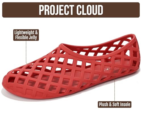 Image of Project Cloud Jelly Shoes Women - Lightweight & Water-Resistant Women's Flats Sandals - Non Slip Womens Shoes - Perfect Summer Jelly Flats for Women 2026 (Jellz)