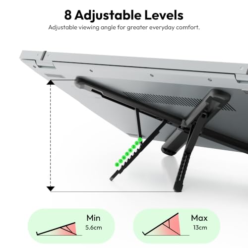 Image of Zebronics NS2500 Foldable Laptop Stand, 8 Adjustable Levels, Supports Up to 17-Inch Laptops, 5kg Load Capacity, Anti-Slip Silicone Pads, Portable & Easy to Carry, Ergonomic Design (Black)