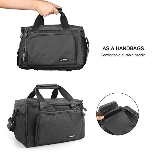 Waterproof Fishing Tackle Bag Portable Lures Kit Carrier Bag Slide Waist Canvas Packs Shoulder Bag Outdoor Multifunctional Large Capacity Storage Bag For Fishing Hunting Hiking (Black) #TOP2