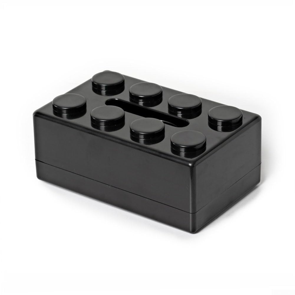Homeponnew Creative Building Block Design for Tissues Box, Flexible Use for Tissues in Bathroom or Desktop Organization (black)