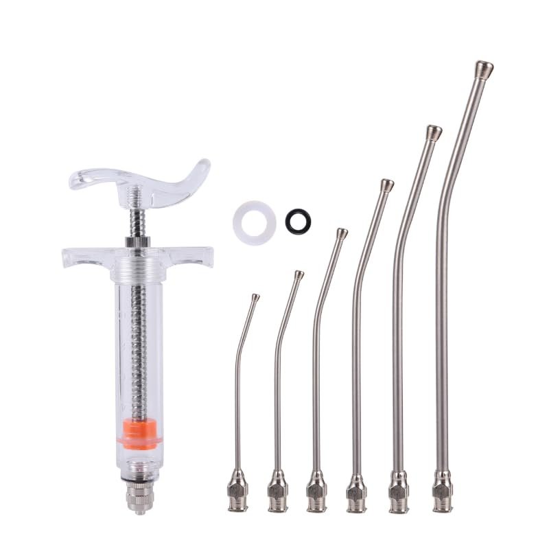Andowns 10ml/20ml Birds Feeding Syringe Kit with 6 Pcs Curved Gavage Tubes Bird Feeding Feed Medicine Supplies Pets Feeding Supplies (10ml)