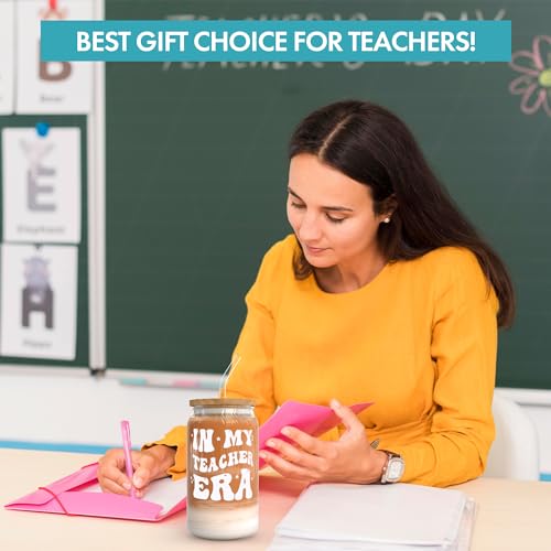 KLUBI Teacher Gifts For Women - In My Teacher Era Cup with Lids and Straws 16 Ounce Coffee Tumbler Mug, Personalized Gifts for Her Graduation, New Job, Birthday - Image 6